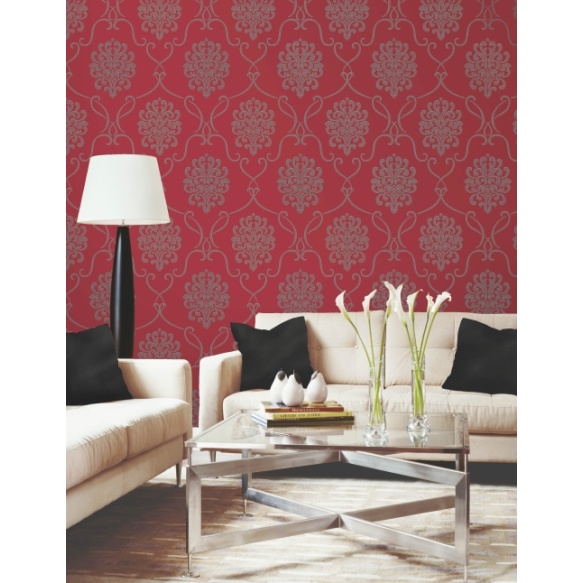 Accents Damask Red/Black