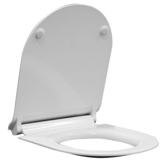 Soft Close toilet seat PuraSlim, duroplastic, white / chrome