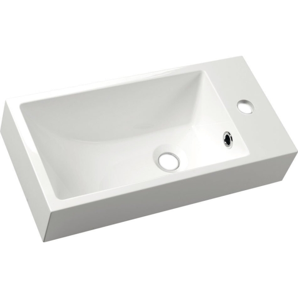 ARIANA Cast marble washbasin 50x10x25 cm, right, white