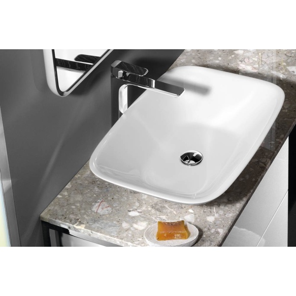 TAXI washbasin 63x42cm, Cast marble, white