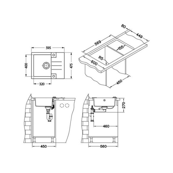 kivivalamu 59,5x47,5x16 cm, G91 must, automaatsifoon