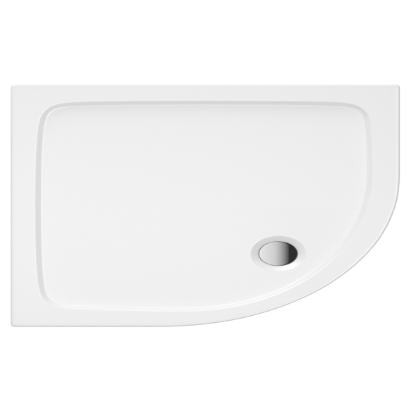 90x80 quadrant stone shower tray, left corner, incl front panel, feet and waste S0030+ 1711C+S0043(KQ4)