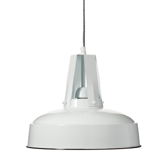 metal industrial pendant lamp, white