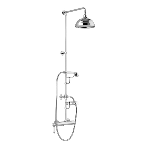 LONDON II Shower panel with lever mixer, Soap dish, height 1267mm, chrome