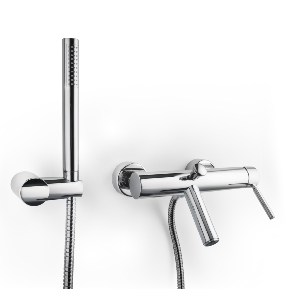 single lever bath mixer Form A, with hand shower, chrome finish