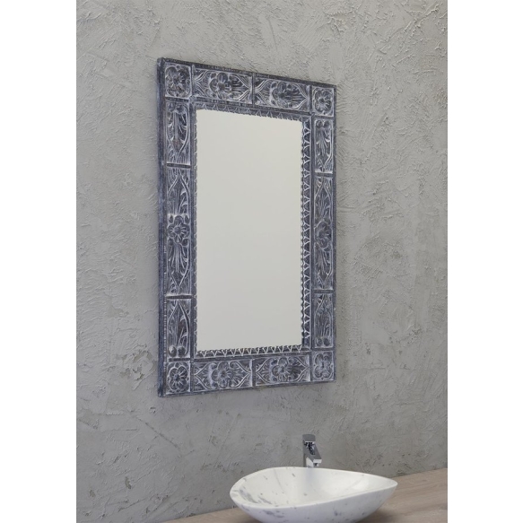 UBUD mirror with frame, 70x100cm, Gray