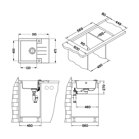 kivivalamu ROCK30-G11 59,5x47,5x16 cm, valge, automaatsifoon