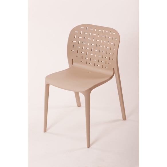 plastic chair Abuso, light brown