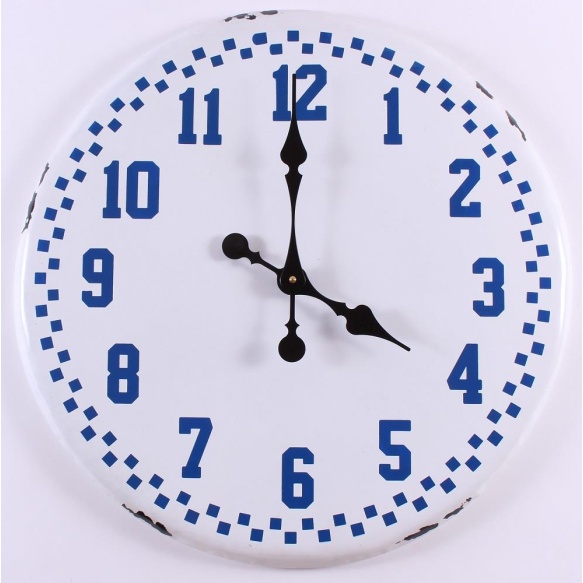 white+blue vintage wall clock