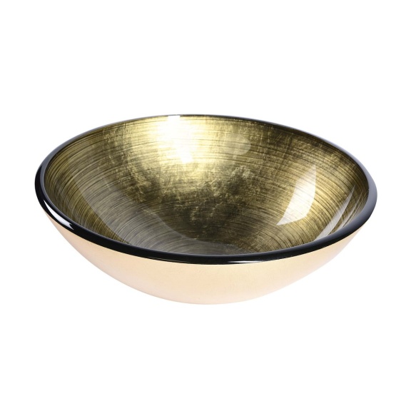 Fianna glass washbasin diameter 42cm, mettalic gold