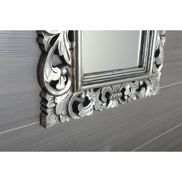 SAMBLUNG mirror with frame, 60x80cm, Silver Antique