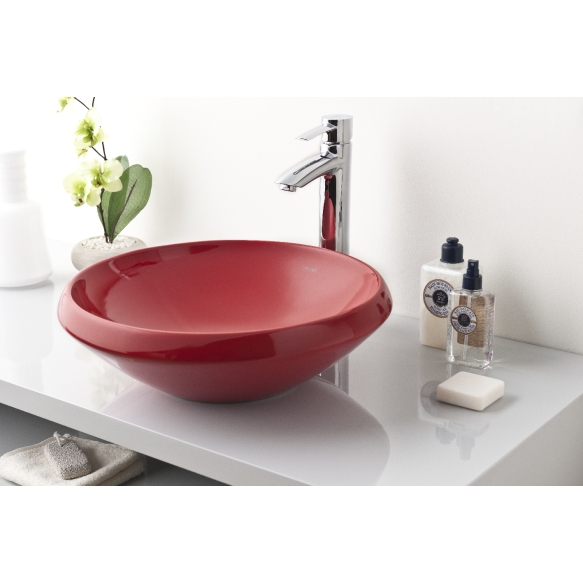 Ø 45 CM TOP COUNTER WASHBASIN EXT. RED
