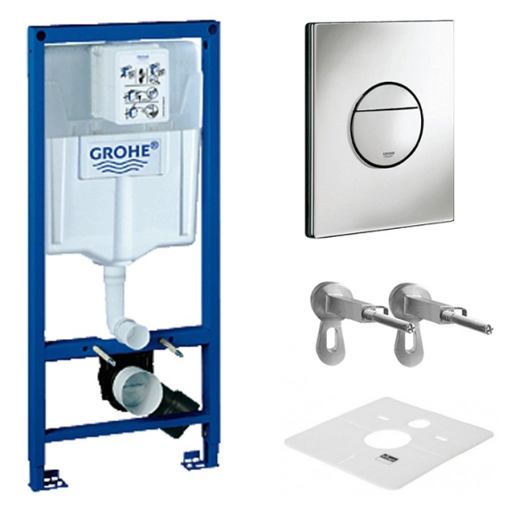 Grohe Rapid drywall cistern 3 in 1, incl fixing and chromed dual flush plate