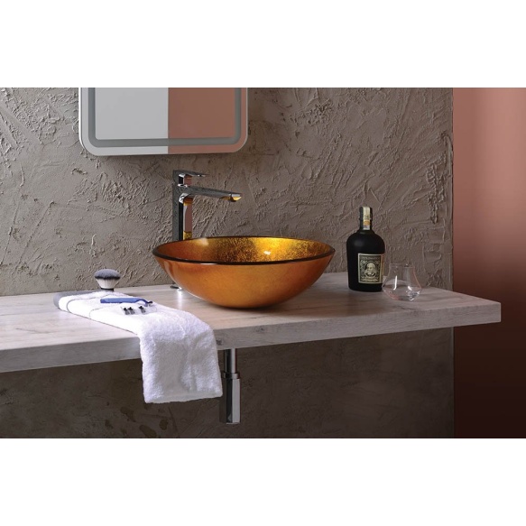 Ago glass washbasin diameter 42 cm, golden