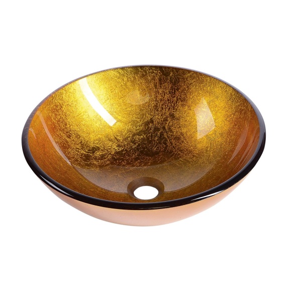 Ago glass washbasin diameter 42 cm, golden