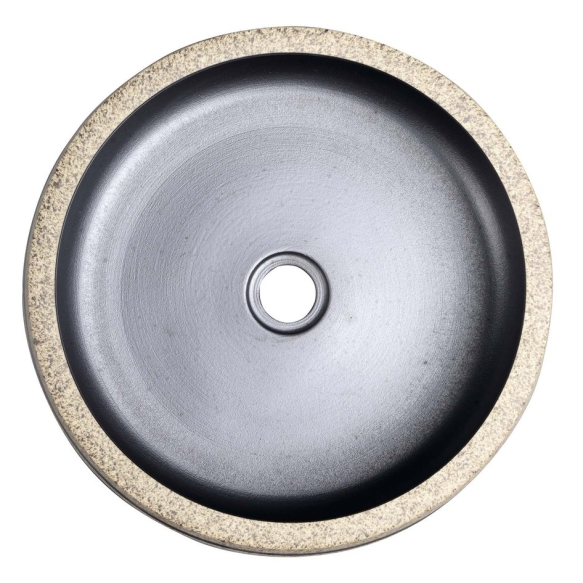 PRIORI ceramic basin, black/stone
