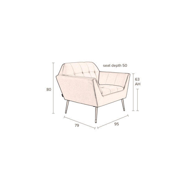 Lounge Chair Kate Pink Clay