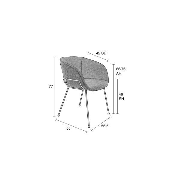 käetugedega tool Feston, pruun