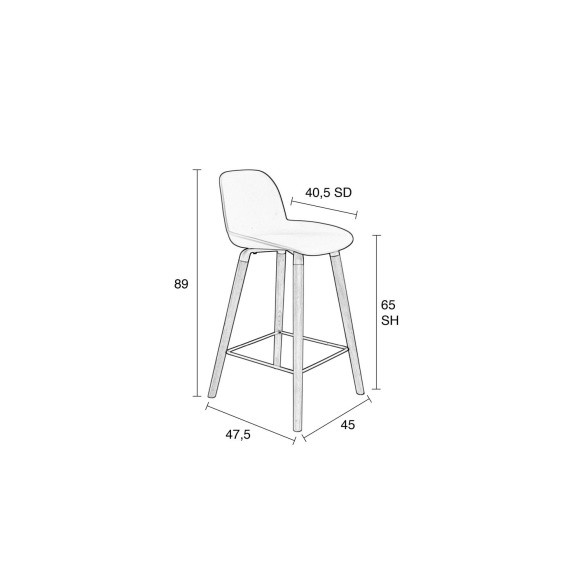 Counter Stool Albert Kuip Light Grey