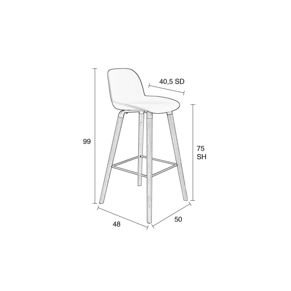 Barstool Albert Kuip Light Grey