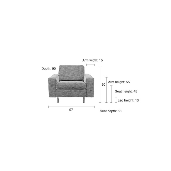 Sofa Jean 1-Seater Antracite