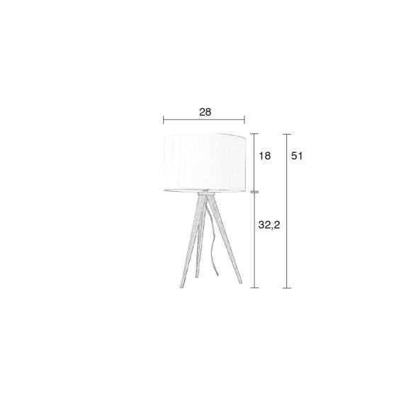 Table Lamp Tripod Wood White