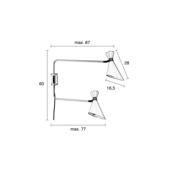 Wall Lamp Double Shady White