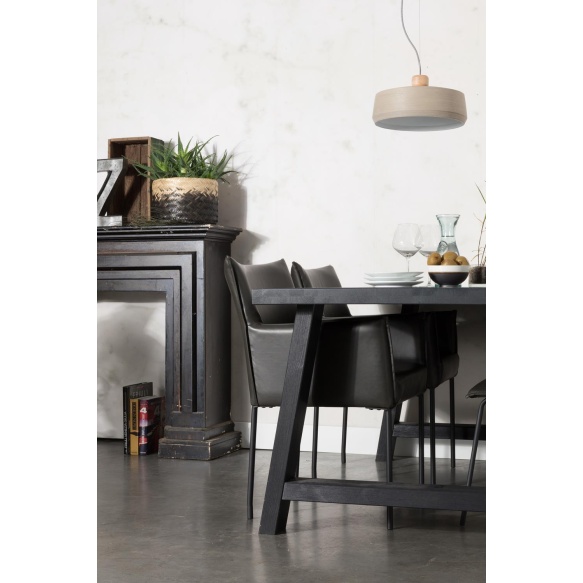 chair Floke, black PU leather