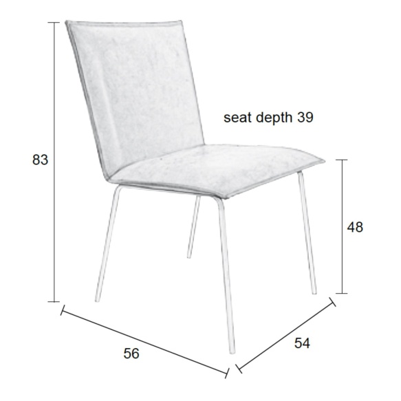 chair Floke, black PU leather