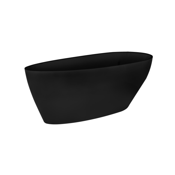 Cast stone bath 160 cm, black