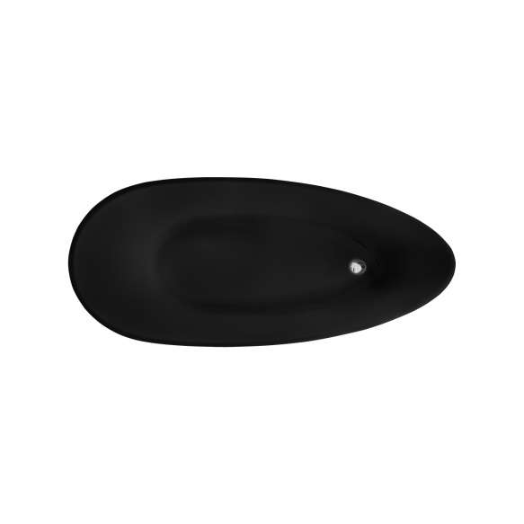 Cast stone bath 160 cm, black