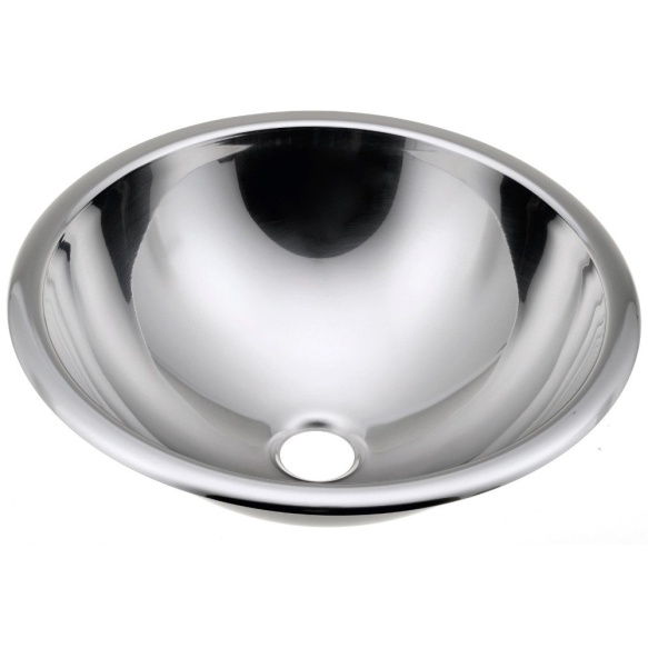 stainless steel recessed basin, no overflow, dia, 355 mm