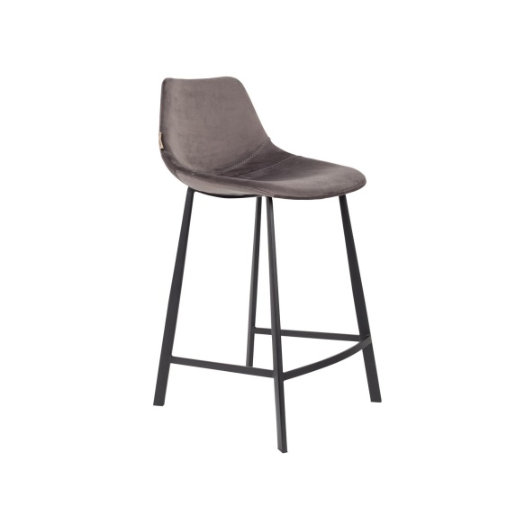 Counter Stool Franky Velvet Grey