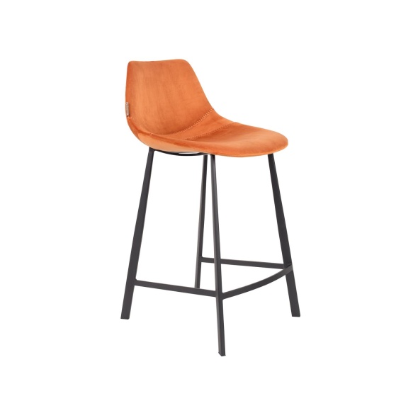 Counter Stool Franky Velvet Orange