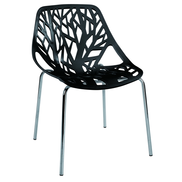 stackable chair Flora, black, metal feet