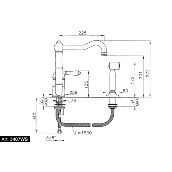 kitchen mixer with hand spray