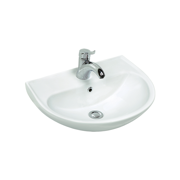 NEW 40*50 CM OVAL W.BASIN - 2 WITH HOLE WHITE