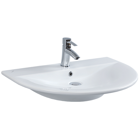 MOON TOP COUNTER W.BASIN WITH HOLE EXT. WHITE