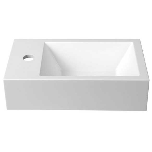 cast marble basin Amarok, 40x22 cm, faucet on left