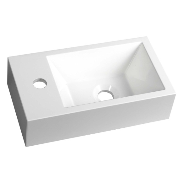 cast marble basin Amarok, 40x22 cm, faucet on left