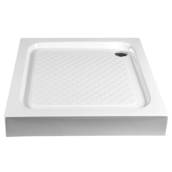 Square Acrylic Shower Tray 90x90x15cm, drain included