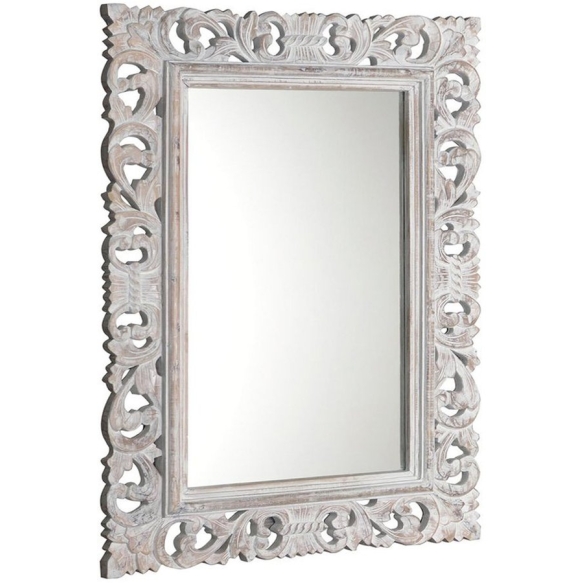 Scole mirror with frame,80x120 cm, Whitewashed