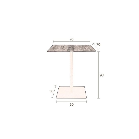 Counter Table Braza Square Brown