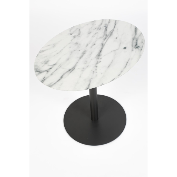 Side Table Snow Marble Oval