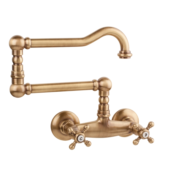 wall mounted sink mixer swivel spout, bronze