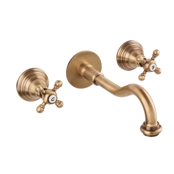 Wall basin set with spout Old Fashion 200 mm, bronze