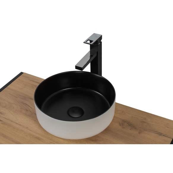 worktop basin diam 36 cm, black+white