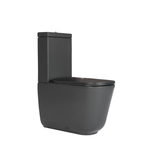 close coupled toilet Tribeca, black mat (511731 + 378131 + 750990), no seat