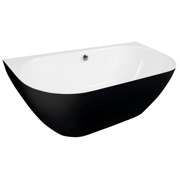 PAGODA Cast Marble Bath 170x85x58cm, Black/White