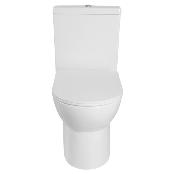 JALTA Rimless Close Coupled Toilet inc Flush Mechanism, S-trap/P-trap, dual flush